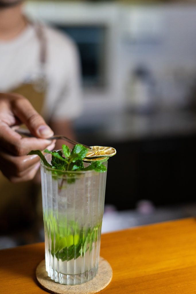 Handcrafted mojito cocktail at the Camino bar